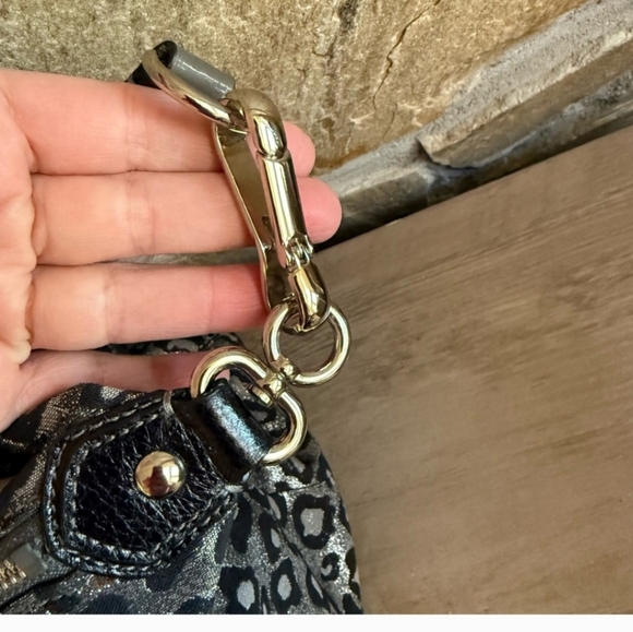 Coach Y2K Ashley Gray And Silver Ocelot Leopard Print Purse - Picture 6 of 8